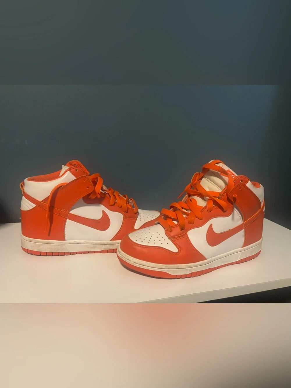 Nike Kids' High-Top Sneakers - Orange & White